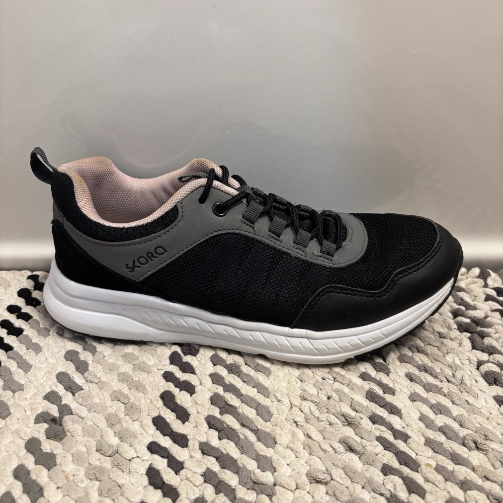 Skora Women Sneakers Size 8 Black Gray Athletic Walking Running Casual Shoes